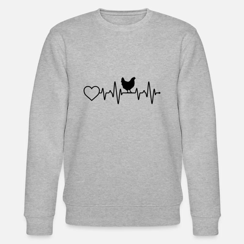 Hühner Herzschlag - Stanley/Stella Unisex Bio-Sweatshirt CHANGER  - Grau meliert