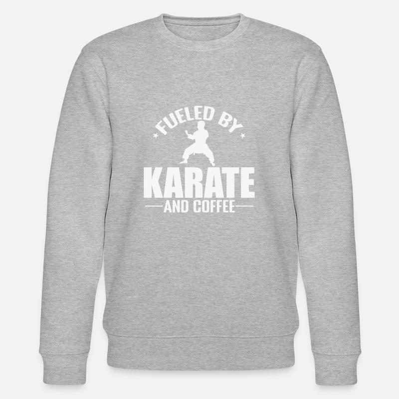 Fueled by Karate and Coffee - Stanley/Stella Unisex Bio-Sweatshirt CHANGER  - Grau meliert
