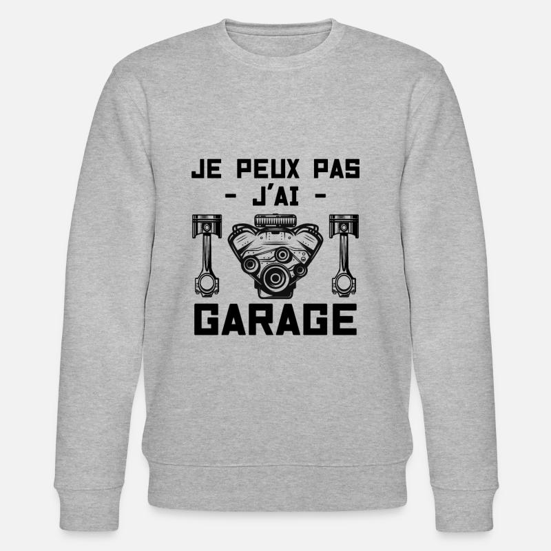 Je peux pas j'ai garage - Sweat bio CHANGER Stanley/Stella Unisexe - gris chiné