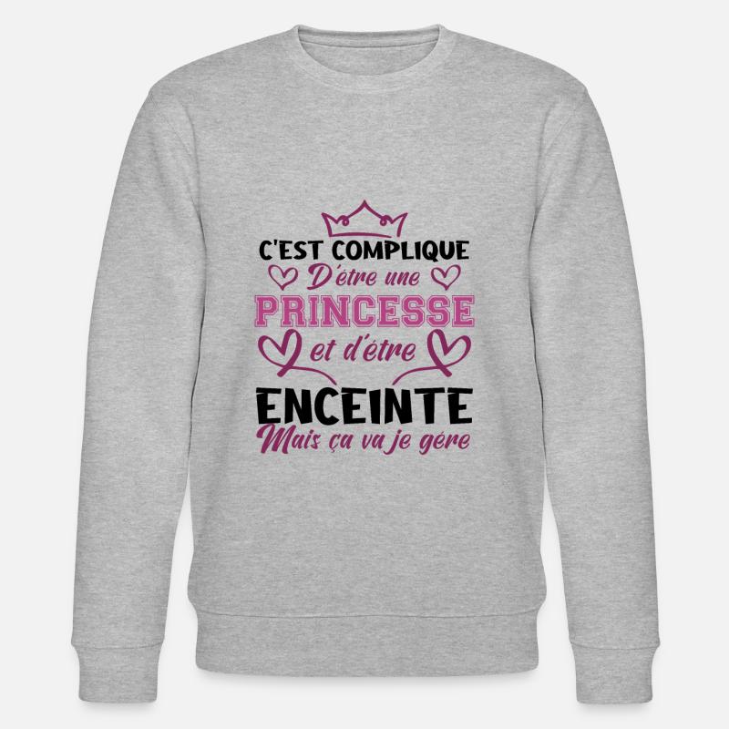 PRINCESSE ET ENCEINTE - Sweat bio CHANGER Stanley/Stella Unisexe - gris chiné