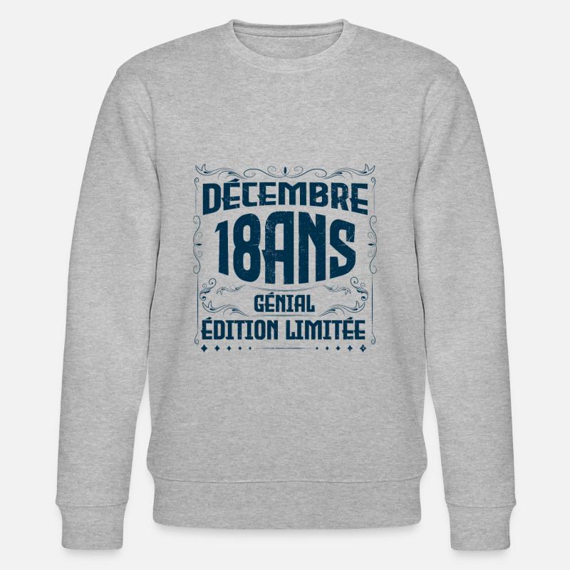 DÉCEMBRE 18 Ans | Édition limitée - Sweat bio CHANGER Stanley/Stella Unisexe - gris chiné