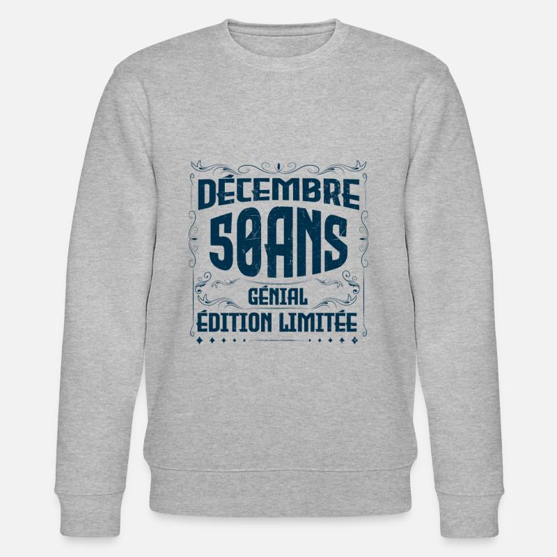 DÉCEMBRE 50 Ans | Édition limitée - Sweat bio CHANGER Stanley/Stella Unisexe - gris chiné