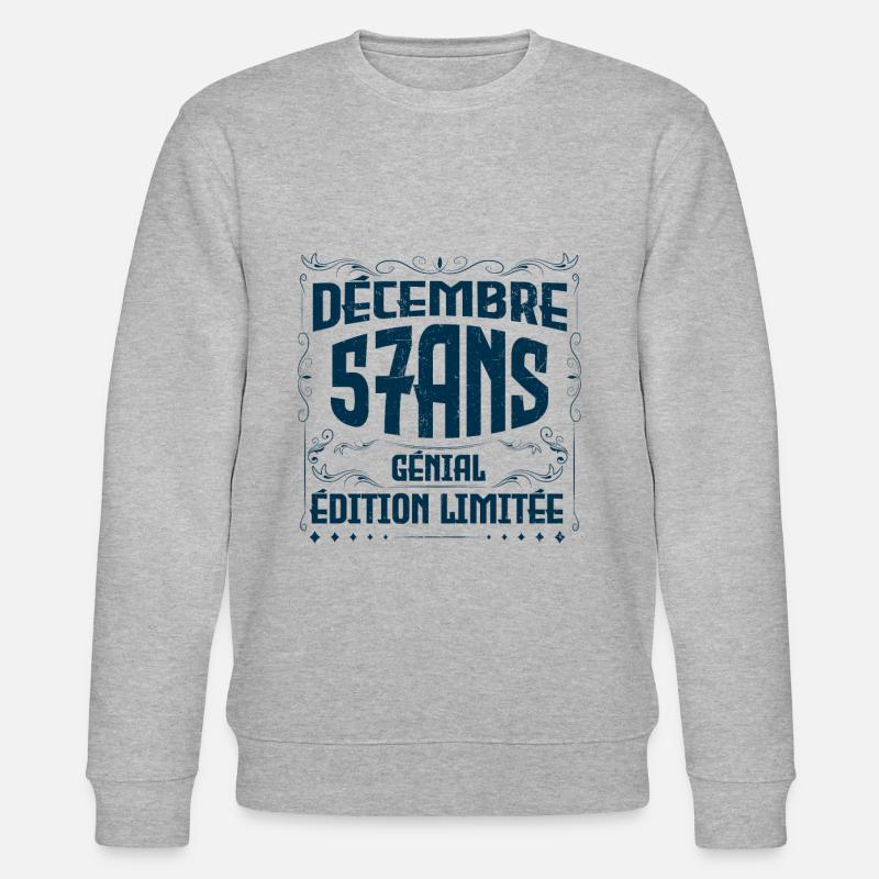 DÉCEMBRE 47 Ans | Édition limitée - Sweat bio CHANGER Stanley/Stella Unisexe - gris chiné