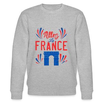 Allez La France - Sweat bio CHANGER Stanley/Stella Unisexe - gris chiné - Devant - Nik (191cm) & Marisol (170cm)