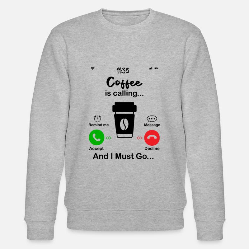 Kaffee ruft - Stanley/Stella Unisex Bio-Sweatshirt CHANGER  - Grau meliert