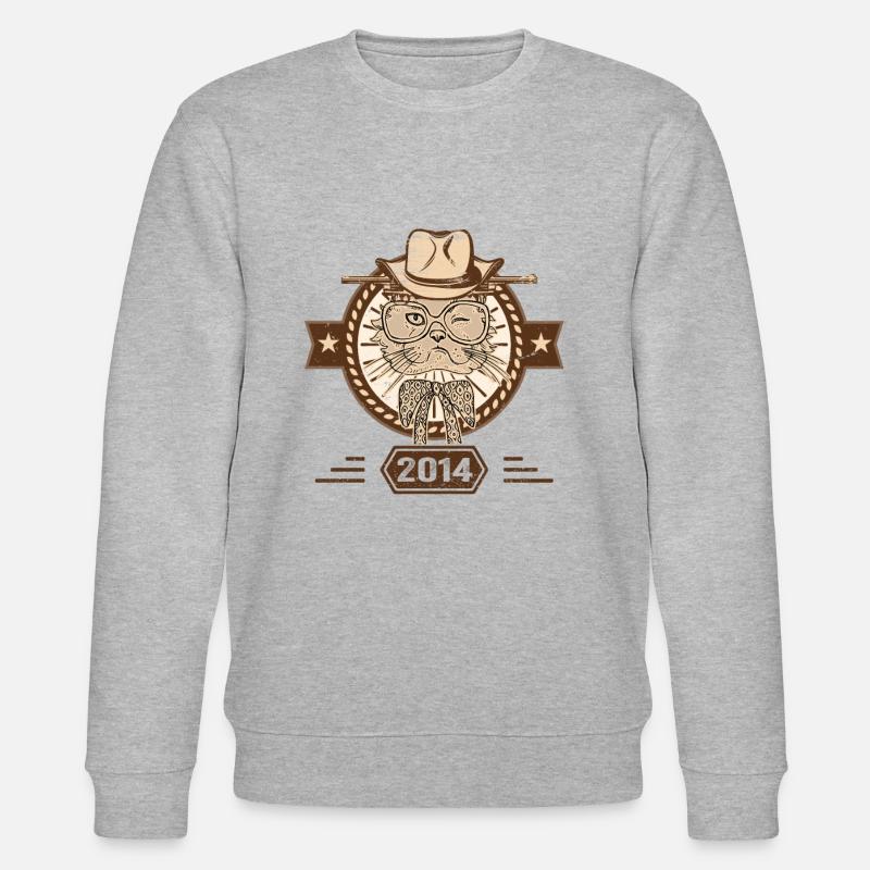 2014 | Birthday Gift | Cat lovers - Stanley/Stella CHANGER Unisex Organic Sweatshirt - heather grey