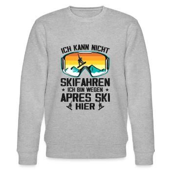 Ich Kann Nicht Skifahren Ich Bin Wegen Apres Ski - Stanley/Stella Unisex Bio-Sweatshirt CHANGER  - Grau meliert - Vorne - Nik (191cm) & Marisol (170cm)