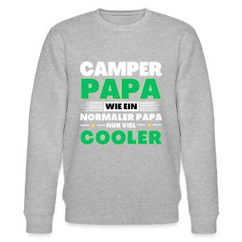 Camper Papa wie ein normaler nur viel cooler - Stanley/Stella Unisex Bio-Sweatshirt CHANGER  - Grau meliert - Vorne - Nik (191cm) & Marisol (170cm)