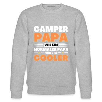 Camper Papa wie ein normaler nur viel cooler - Stanley/Stella Unisex Bio-Sweatshirt CHANGER  - Grau meliert - Vorne - Nik (191cm) & Marisol (170cm)