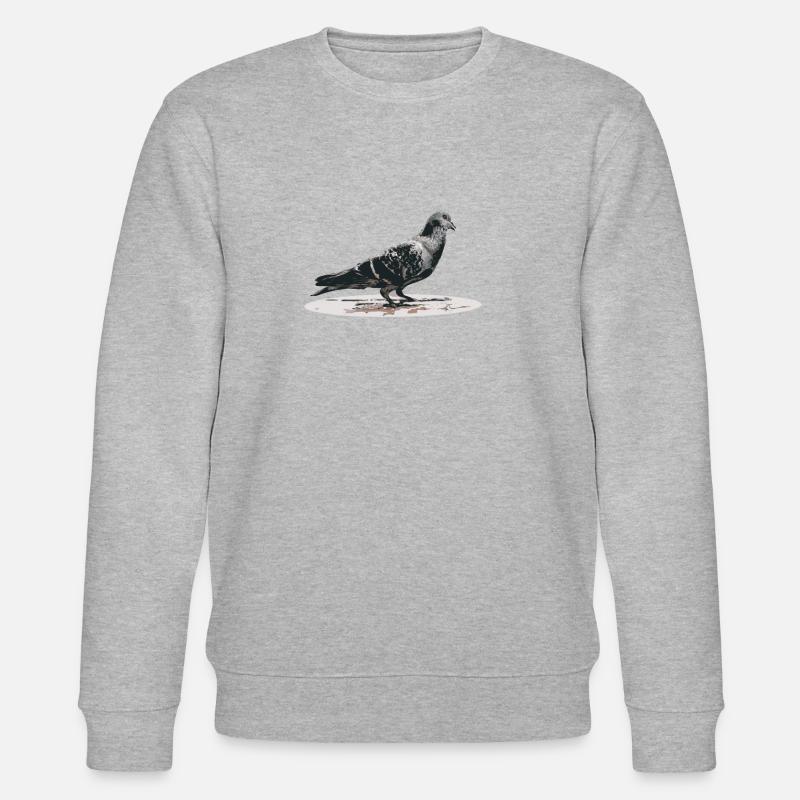 Graue Taube auf der Strasse - Stanley/Stella Unisex Bio-Sweatshirt CHANGER  - Grau meliert