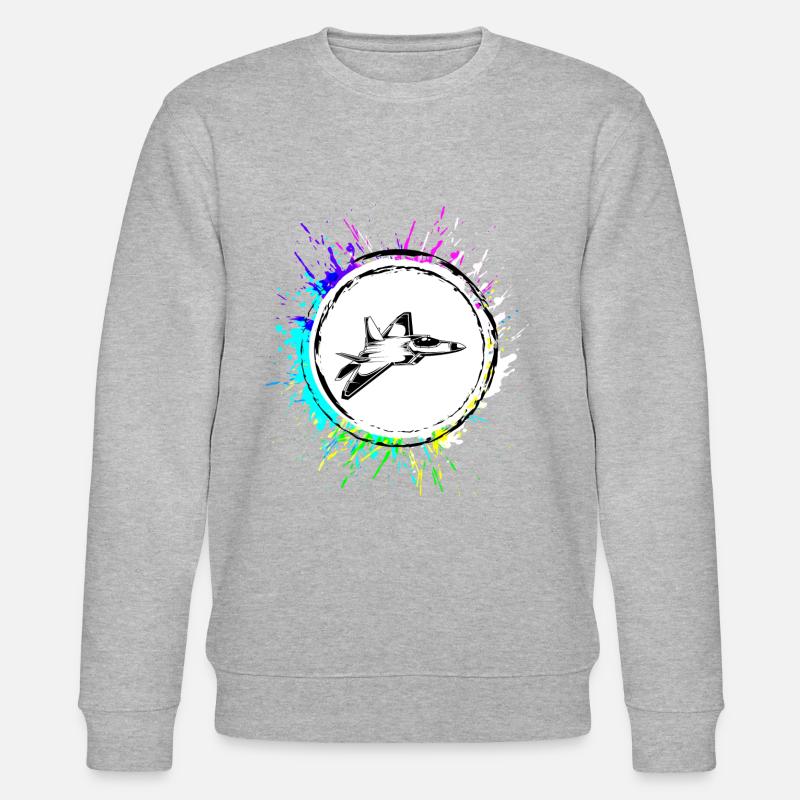 Symbole d’avion à réaction - Sweat bio CHANGER Stanley/Stella Unisexe - gris chiné