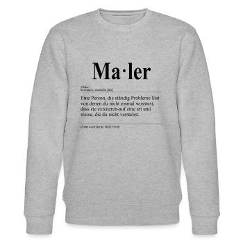 Maler Lustige Berufs Definition - Stanley/Stella Unisex Bio-Sweatshirt CHANGER  - Grau meliert - Vorne - Nik (191cm) & Marisol (170cm)