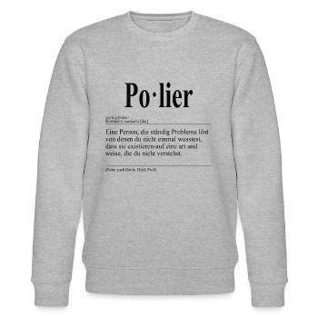 Polier Lustige Berufs Definition - Stanley/Stella Unisex Bio-Sweatshirt CHANGER  - Grau meliert - Vorne - Nik (191cm) & Marisol (170cm)