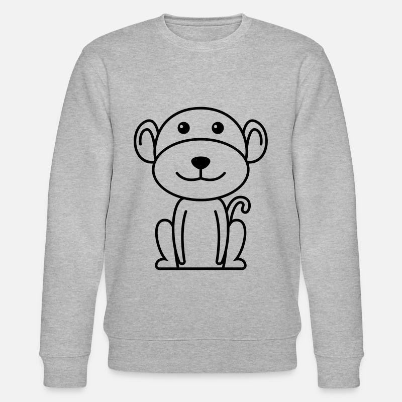 Affe Comic Tier - Stanley/Stella Unisex Bio-Sweatshirt CHANGER  - Grau meliert