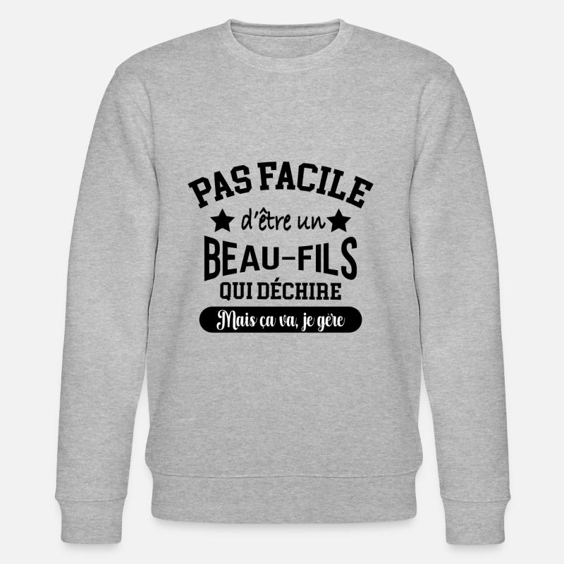 Cadeau beau-fils qui déchire - Sweat bio CHANGER Stanley/Stella Unisexe - gris chiné