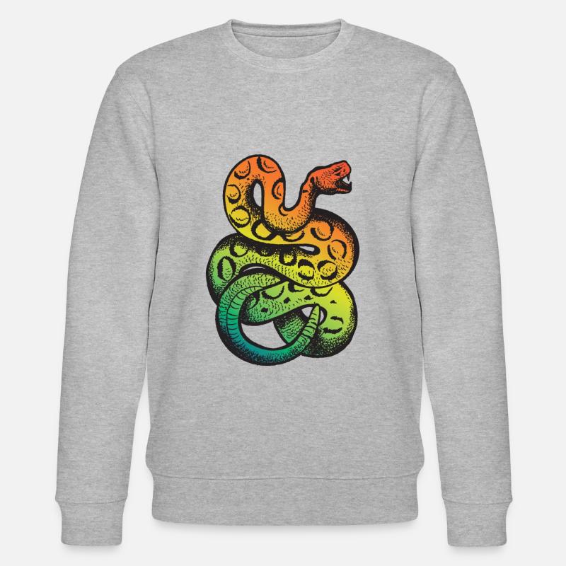 Regenbogen Klapperschlange - Stanley/Stella Unisex Bio-Sweatshirt CHANGER  - Grau meliert