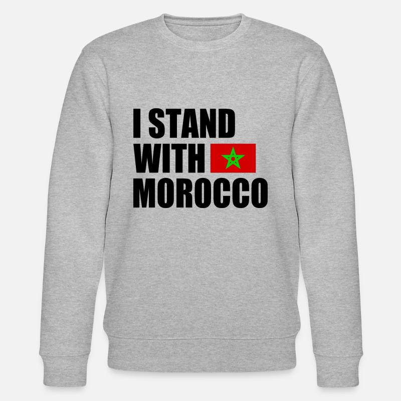 I stand with morocco - Stanley/Stella Unisex Bio-Sweatshirt CHANGER  - Grau meliert