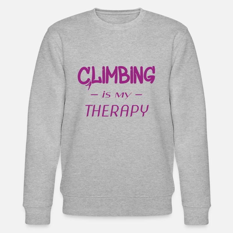 Climbing is my therapy - Stanley/Stella Unisex Bio-Sweatshirt CHANGER - Grau meliert
