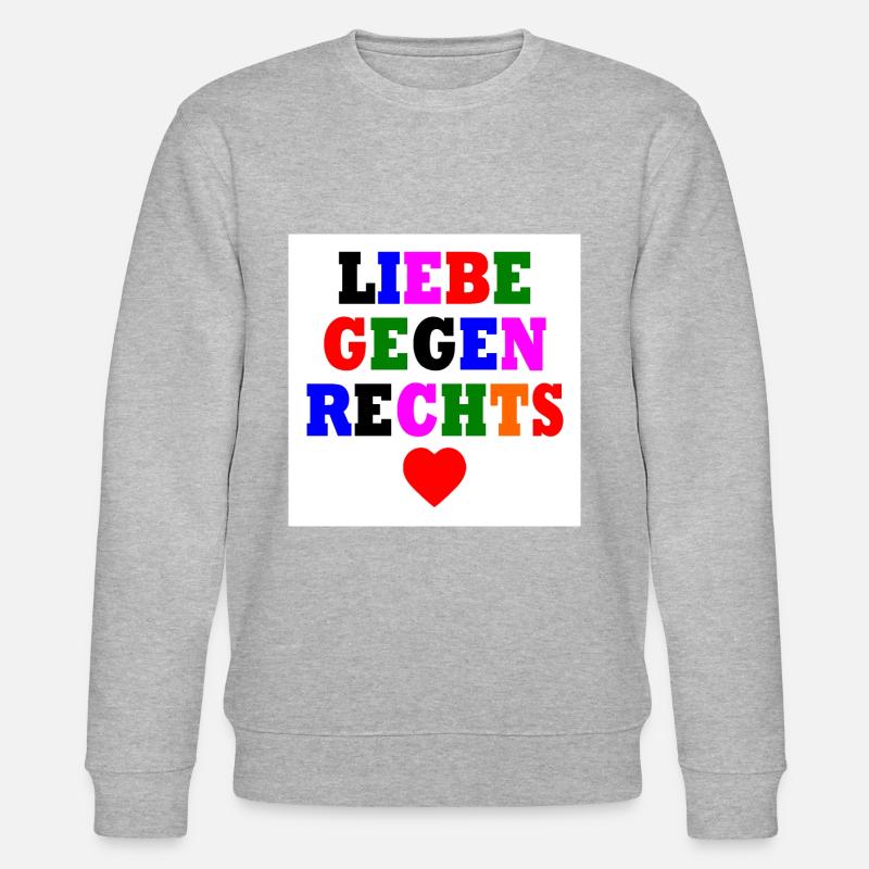 Liebe gegen rechts - Stanley/Stella Unisex Bio-Sweatshirt CHANGER  - Grau meliert