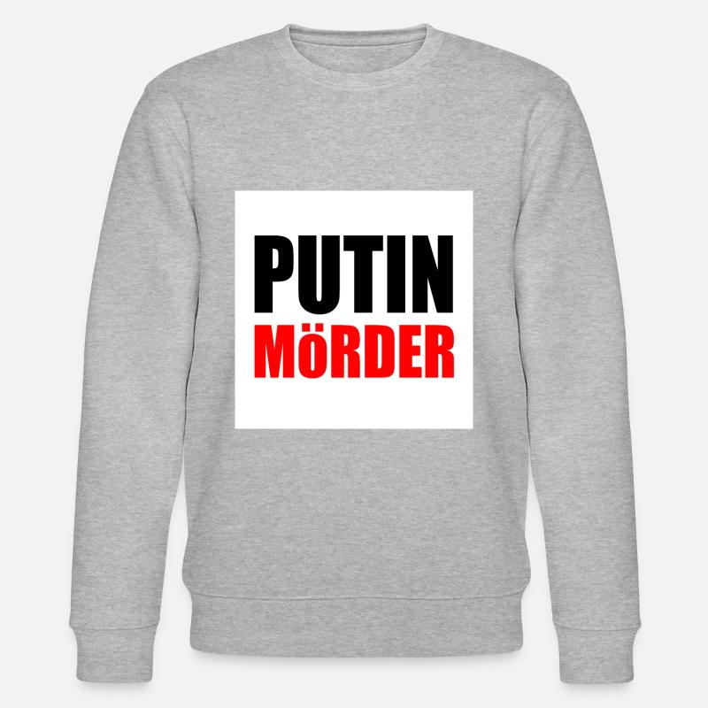 Putin mörder - Stanley/Stella Unisex Bio-Sweatshirt CHANGER  - Grau meliert