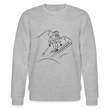 Skifahren in den Bergen - Stanley/Stella Unisex Bio-Sweatshirt CHANGER  - Grau meliert - Vorne - Nik (191cm) & Marisol (170cm)