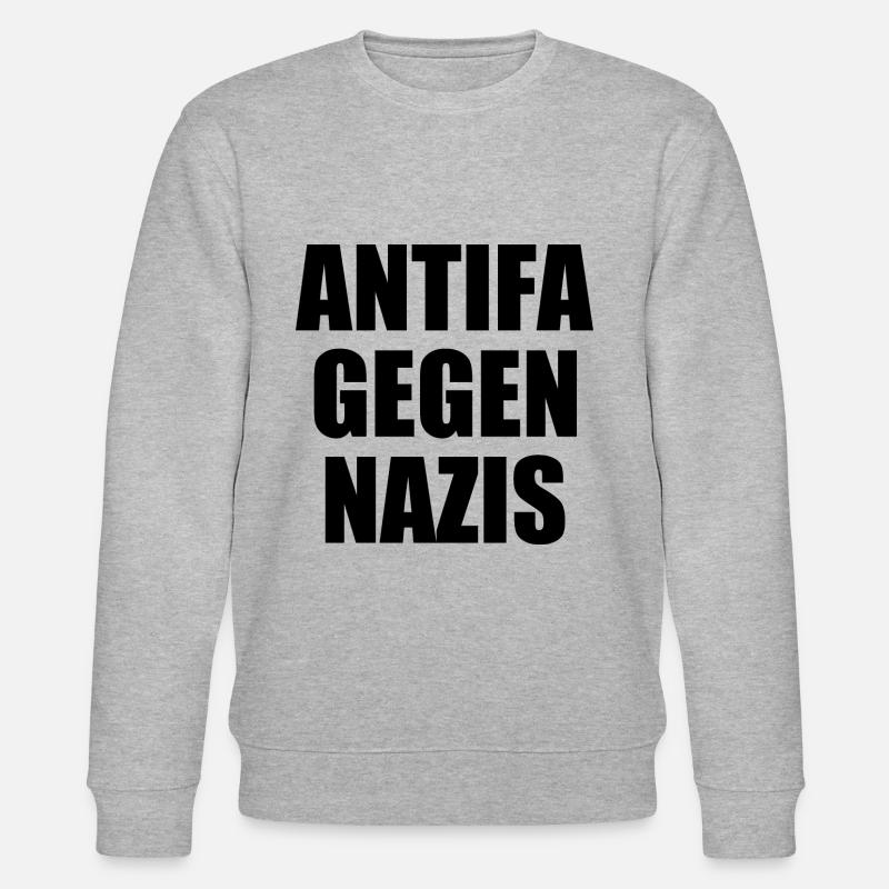 Antifa gegen nazis - Stanley/Stella Unisex Bio-Sweatshirt CHANGER  - Grau meliert