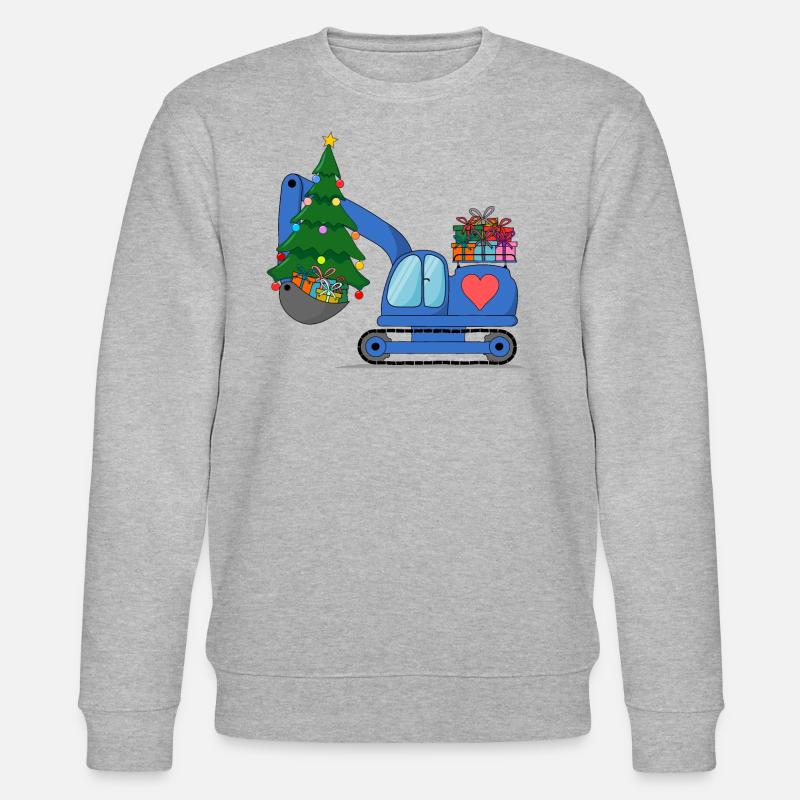 Bagger Weihnachten Blau - Stanley/Stella Unisex Bio-Sweatshirt CHANGER  - Grau meliert