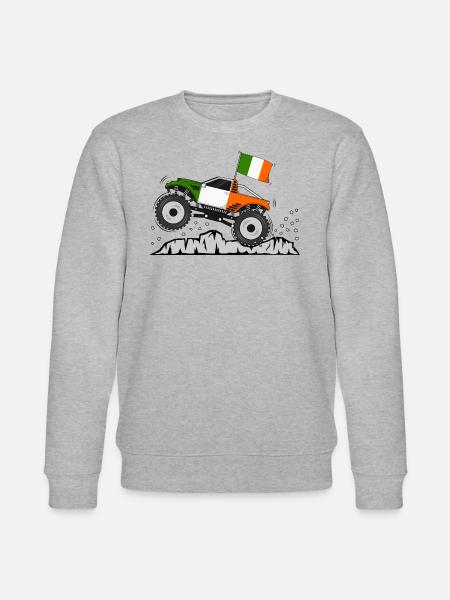 Monstertruck Irland Flagge - Stanley/Stella Unisex Bio-Sweatshirt CHANGER - Grau meliert