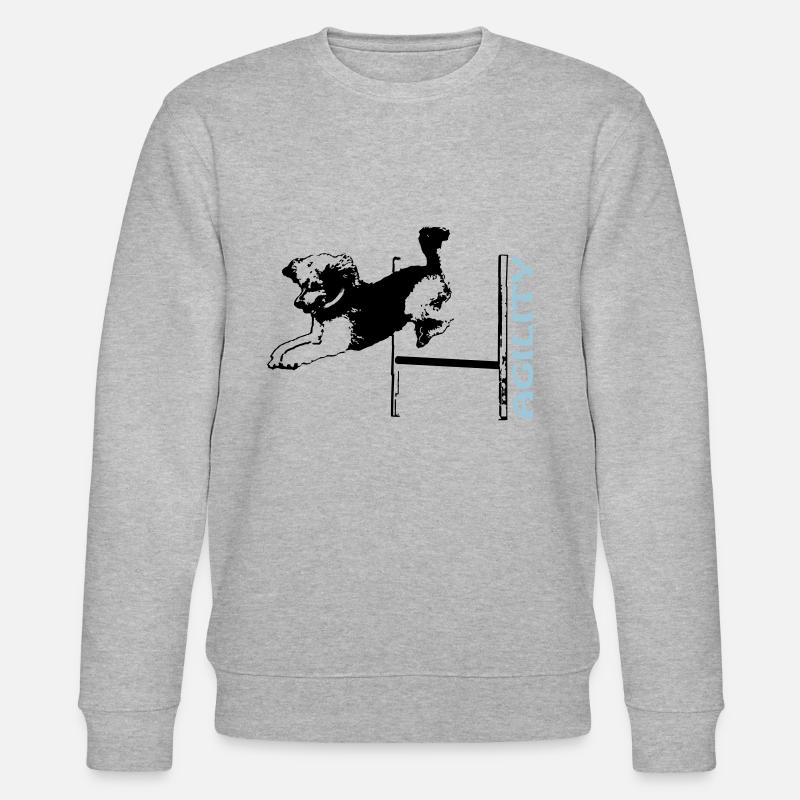 Agility Pudel über Hürde - Stanley/Stella Unisex Bio-Sweatshirt CHANGER - Grau meliert