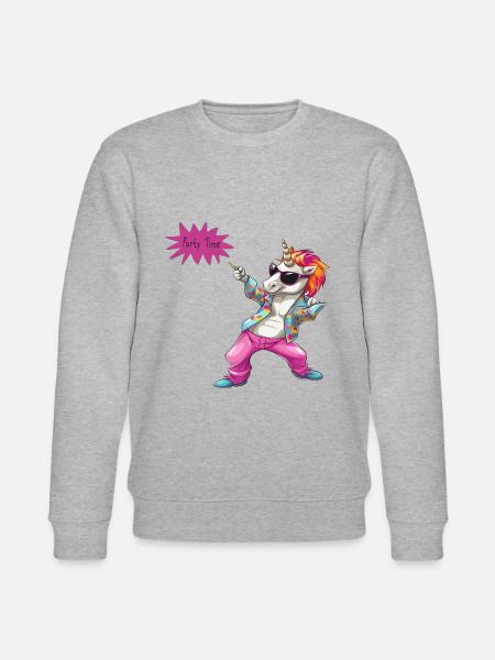 Einhorn sagt Party Time - Stanley/Stella Unisex Bio-Sweatshirt CHANGER - Grau meliert