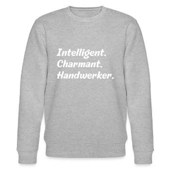 Intelligent. Charmant. Handwerker - Stanley/Stella Unisex Bio-Sweatshirt CHANGER  - Grau meliert - Vorne - Nik (191cm) & Marisol (170cm)