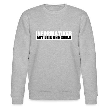 Informatiker mit Leib und Seele - Stanley/Stella Unisex Bio-Sweatshirt CHANGER  - Grau meliert - Vorne - Nik (191cm) & Marisol (170cm)