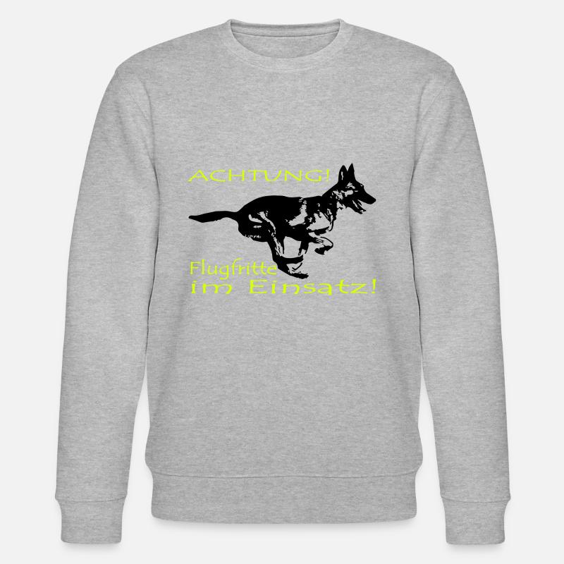 Malinois, Flugfritte im Einsatz - Stanley/Stella Unisex Bio-Sweatshirt CHANGER  - Grau meliert