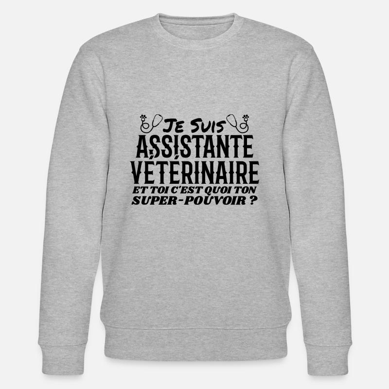 Assistent | Veto | Geschenk | Superkraft - Stanley/Stella Unisex Bio-Sweatshirt CHANGER  - Grau meliert