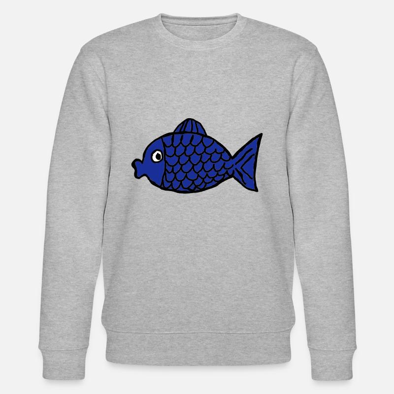 Poisson bleu - Sweat bio CHANGER Stanley/Stella Unisexe - gris chiné