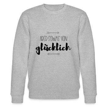 Schöner Spruch Glück Selbstliebe Lebensgefühl - Stanley/Stella Unisex Bio-Sweatshirt CHANGER  - Grau meliert - Vorne - Nik (191cm) & Marisol (170cm)