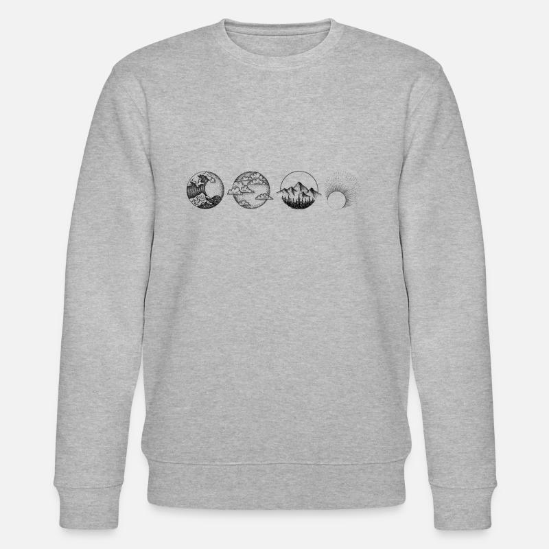 Elemente Zeichnung Design print elements - Stanley/Stella Unisex Bio-Sweatshirt CHANGER  - Grau meliert