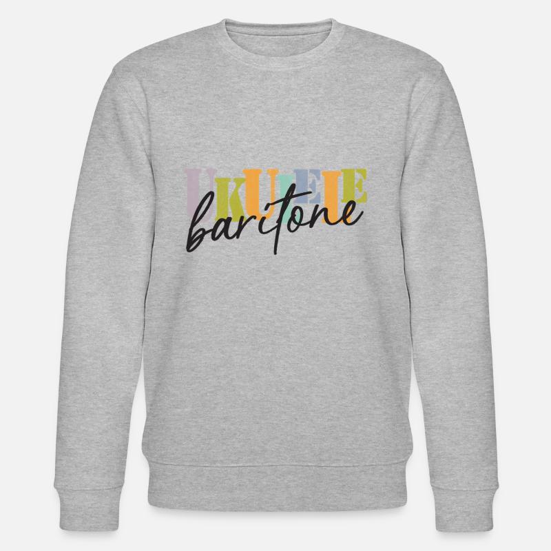 Baritone Ukulele bunt und schwarz - Stanley/Stella Unisex Bio-Sweatshirt CHANGER  - Grau meliert