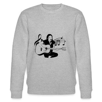 Guitariste classique folk joue de la guitare notes - Sweat bio CHANGER Stanley/Stella Unisexe - gris chiné - Devant - Nik (191cm) & Marisol (170cm)