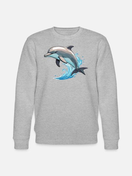 Dolphin - Cute Ocean Pet Design - Stanley/Stella CHANGER Unisex Organic Sweatshirt - heather grey