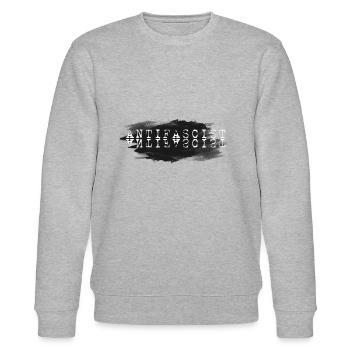Anti-Fascist Anti-Fascist Against Nazis - Stanley/Stella CHANGER Unisex Organic Sweatshirt - heather grey - Front - Nik (191cm) & Marisol (170cm)