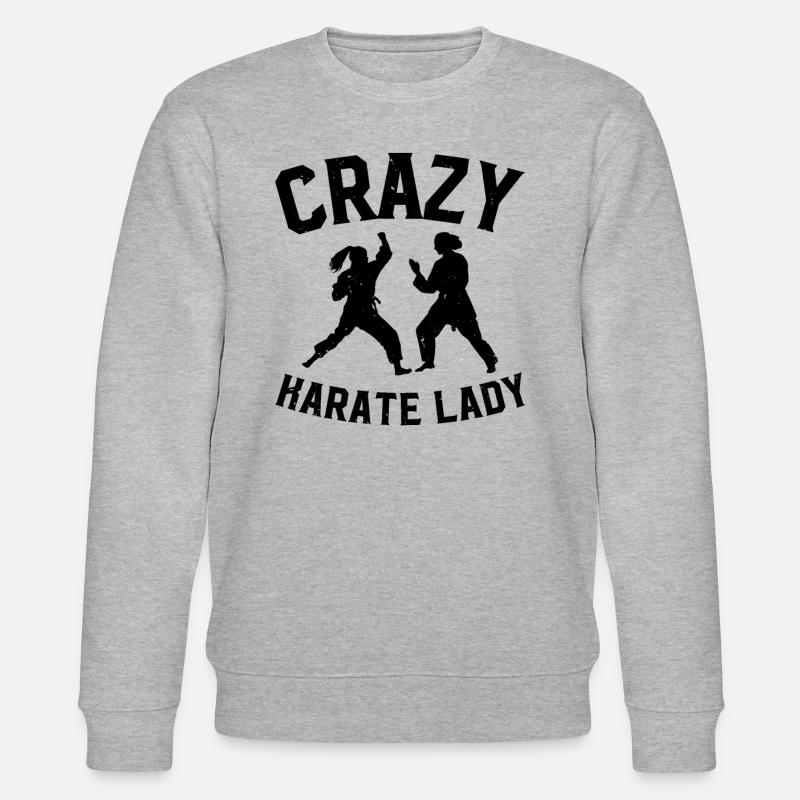 Crazy Karate Lady - Stanley/Stella Unisex Bio-Sweatshirt CHANGER  - Grau meliert