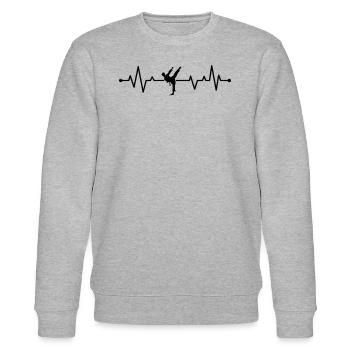 Karate Heartbeat Karate Fighter - Stanley/Stella Unisex Bio-Sweatshirt CHANGER  - Grau meliert - Vorne - Nik (191cm) & Marisol (170cm)