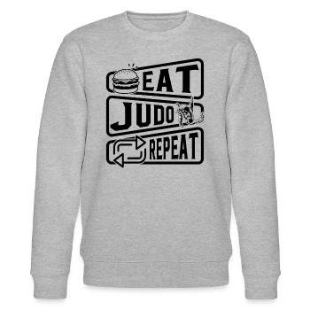 Eat Judo Repeat - Judo Lover Judo Fighter Judo Mar - Sweat bio CHANGER Stanley/Stella Unisexe - gris chiné - Devant - Nik (191cm) & Marisol (170cm)