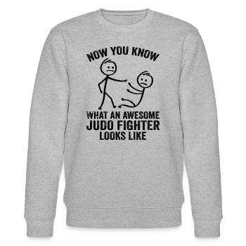 Now You Know What An Awesome judo Fighter Looks Li - Stanley/Stella Unisex Bio-Sweatshirt CHANGER  - Grau meliert - Vorne - Nik (191cm) & Marisol (170cm)