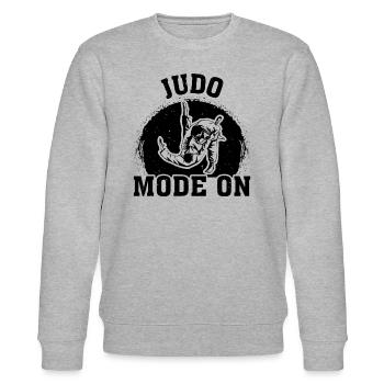 Mode Judo sur Funny Judo - Sweat bio CHANGER Stanley/Stella Unisexe - gris chiné - Devant - Nik (191cm) & Marisol (170cm)