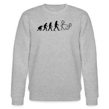 Funny Judo Evolution stick figure - Stanley/Stella CHANGER Unisex Organic Sweatshirt - heather grey - Front - Nik (191cm) & Marisol (170cm)