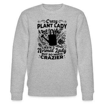 Folle plante dame Jardinier Fille Amateur de plantes - Sweat bio CHANGER Stanley/Stella Unisexe - gris chiné - Devant - Nik (191cm) & Marisol (170cm)
