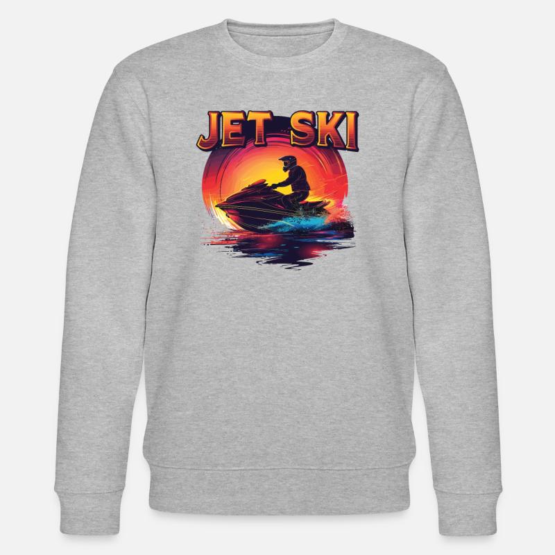 Jet ski aventure Rétro été - Sweat bio CHANGER Stanley/Stella Unisexe - gris chiné
