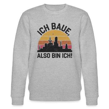 Siedler seit 1995 - Stanley/Stella Unisex Bio-Sweatshirt CHANGER  - Grau meliert - Vorne - Nik (191cm) & Marisol (170cm)